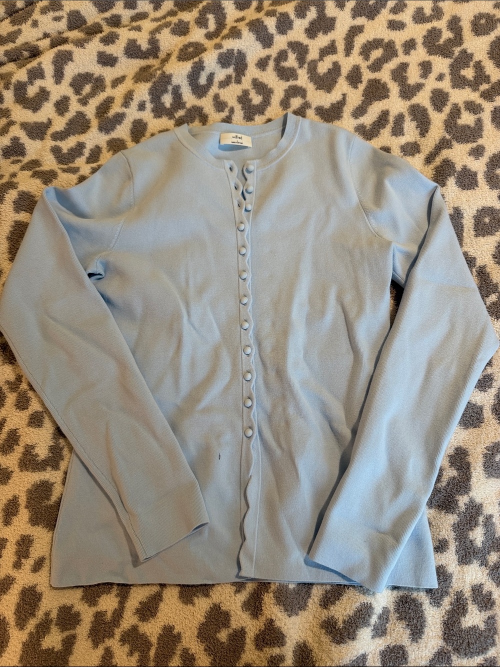 Aritzia Light Blue Button-Front Shelly Cardigan